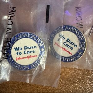 The Campaign for Nursings Future, We Dare to Care, set of 2 by J&J Enamel pins